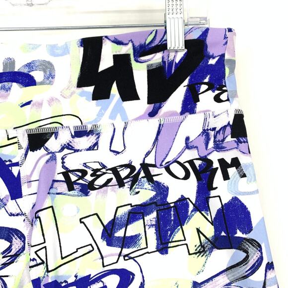 Calvin Klein Pull On Athletic Bike Shorts Womens Sz XL Multicolor Grafitti Logo - Picture 4 of 7